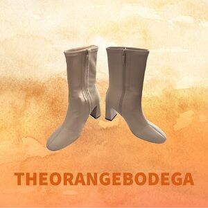 ZARA Cream High Ankle Boots Size 39